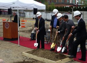 5 Men Breakground For The Construction Of Iona College's New Residence Hall
